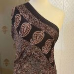 Korean Shamoz Silk Fabric 100% Natural Dye Ajrak Shawl / Dupatta