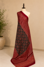 Korean Shamoz Silk Ajrak Shawl - Image 4