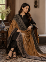 Korean Shamoz Silk Fabric 100% Natural Dye Ajrak Shawl / Dupatta - Image 3
