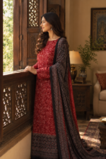 Korean Shamoz Silk Fabric 100% Natural Dye Ajrak Suit 2 Piece ( Shirt+Dopatta) - Image 4