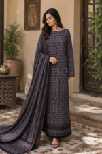 Unstitched Ajrak Fabric Set (2pc) 100% Natural Dye | Viscos aka Shamoz Silk | Bhitt Shah Print - Image 3